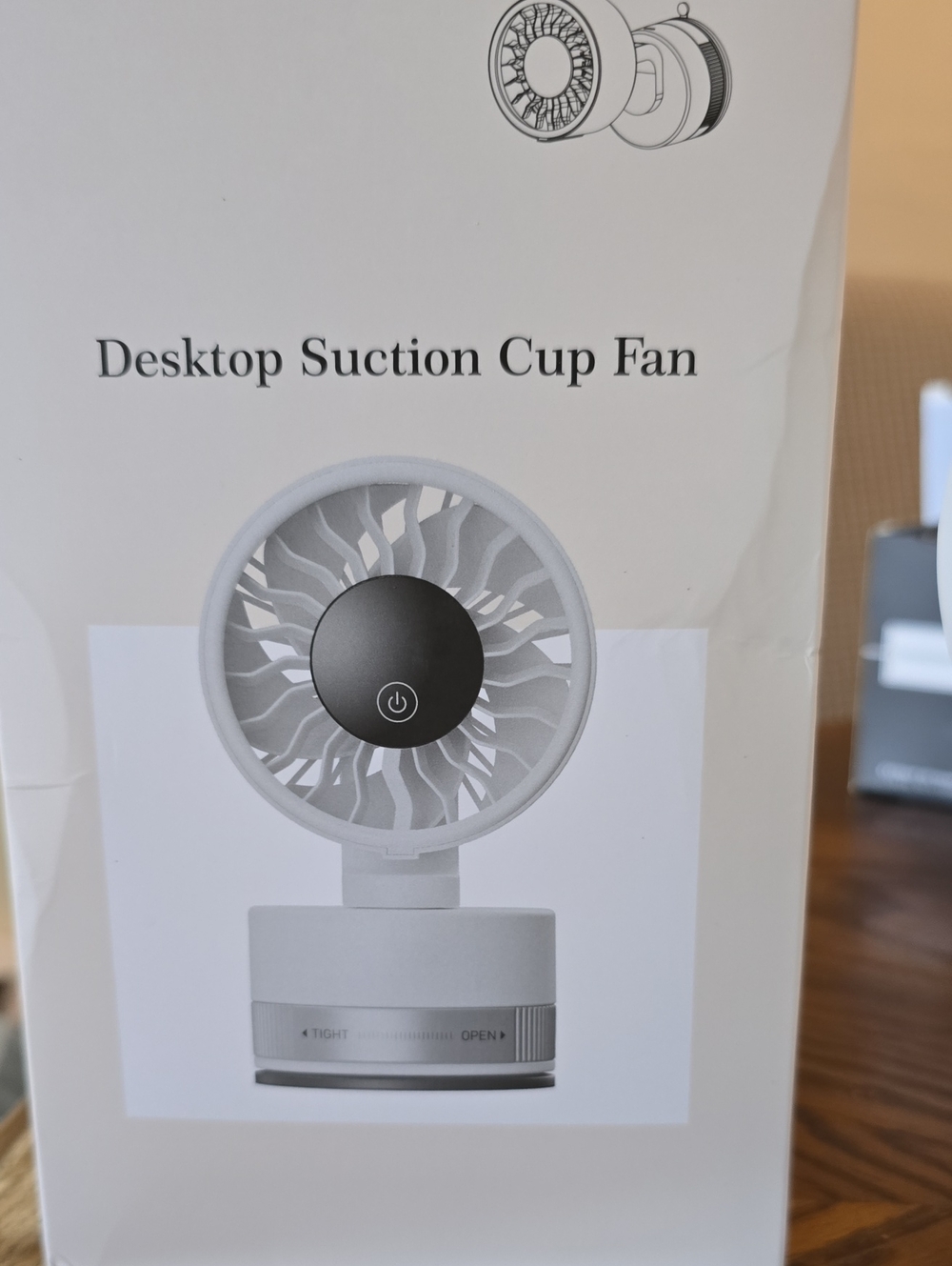 Desktop Suction Cup Fan - White